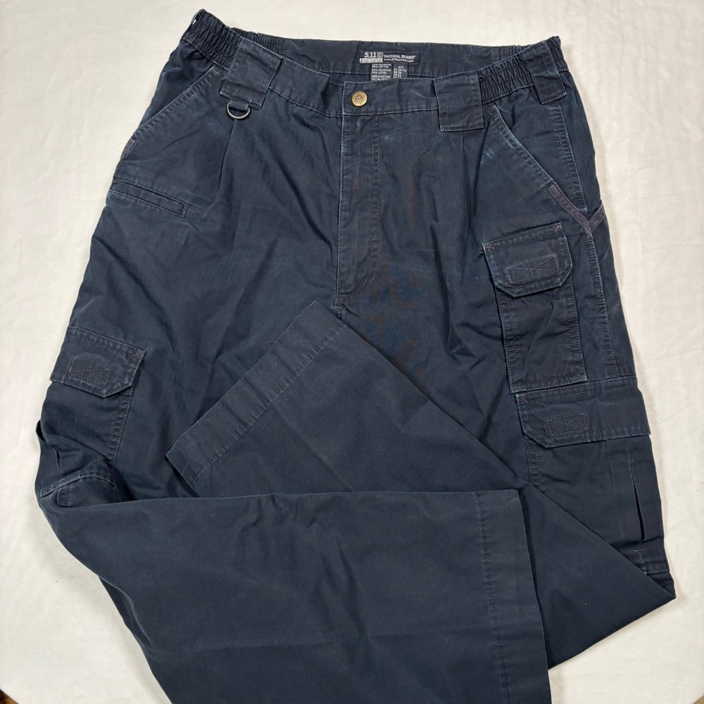 5.11 Tactical Pants Mens 34x32 Navy Blue Ripstop Cargo Style 74273 Utility